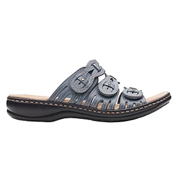 Clarks Leisa Faye blue grey sandals women’s 12 - Picture 2 of 7